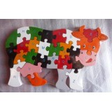 Wooden Block Cow Puzzle Wooden Block Cow Puzzle